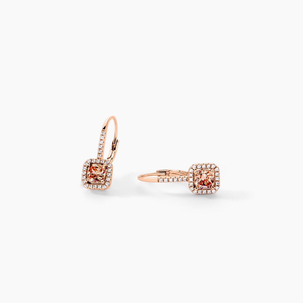 Boucles D'oreilles Pendantes Rio Argent Rose Oxyde De Zirconium - Boucles d'oreilles fantaisie Femme | Histoire d&rsquo;Or