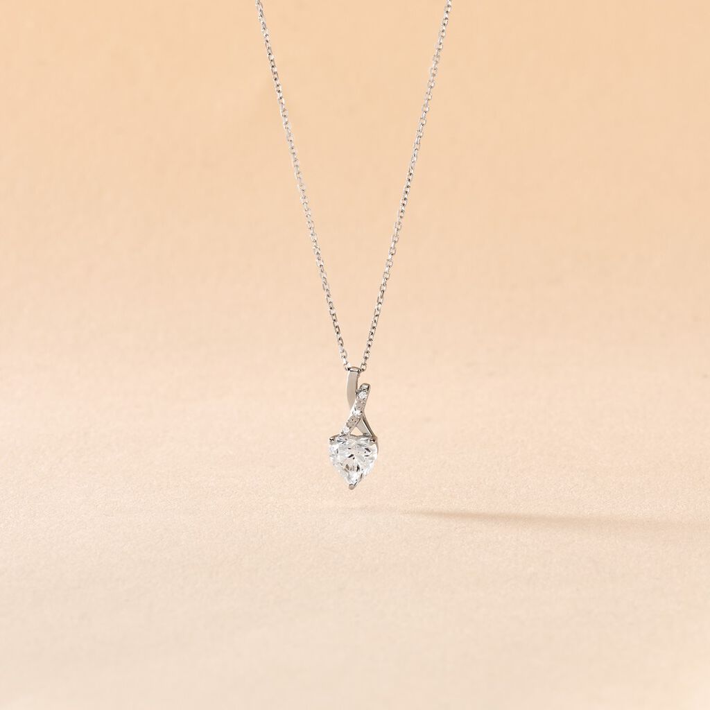 Collier Clothilde Or Blanc Oxyde De Zirconium - Anniversaire Femme | Histoire d&rsquo;Or