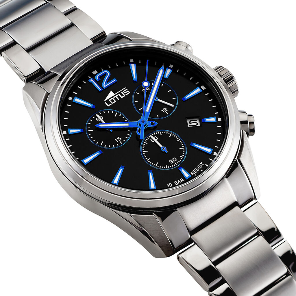 Montre Lotus Chrono Noir - Id&eacute;es cadeaux Homme | Histoire d&rsquo;Or