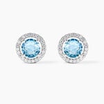 Boucles D'oreilles Puces Rio Argent Blanc Oxyde - Boucles d'oreilles fantaisie Femme | Histoire d&rsquo;Or