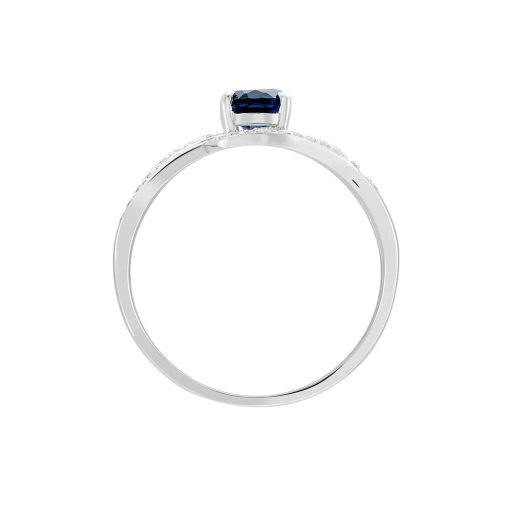 Bague Josyne Or Blanc Topaze Et Oxyde De Zirconium - Bagues solitaires Femme | Histoire d&rsquo;Or