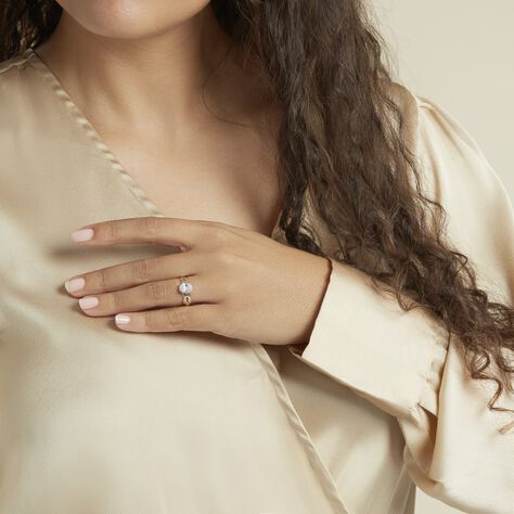 Bague Or Bicolore Kolleen Oxyde De Zirconium - Bagues avec pierre Femme | Histoire d’Or