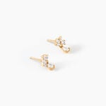 Boucles D'Oreilles Pendantes Eglantine Plaqu&eacute; Or Jaune Oxyde De Zirconium - Boucles d'oreilles empierr&eacute;es Femme | Histoire d&rsquo;Or