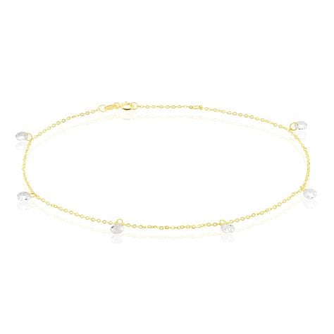 Chaine De Cheville Or Jaune Leucitica Oxydes De Zirconium - Chaînes de cheville Femme | Histoire d’Or