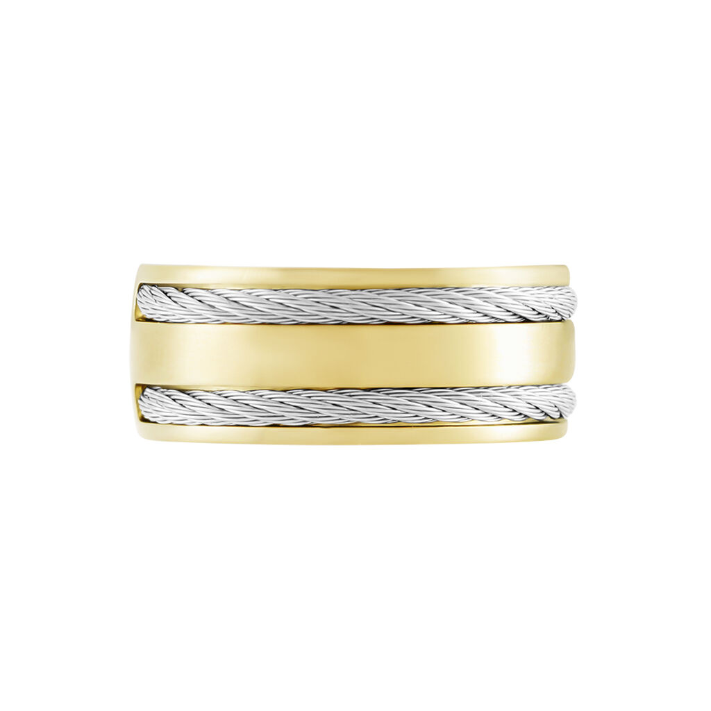 Bague Andro Acier Bicolore - Bagues fantaisie Homme | Histoire d&rsquo;Or