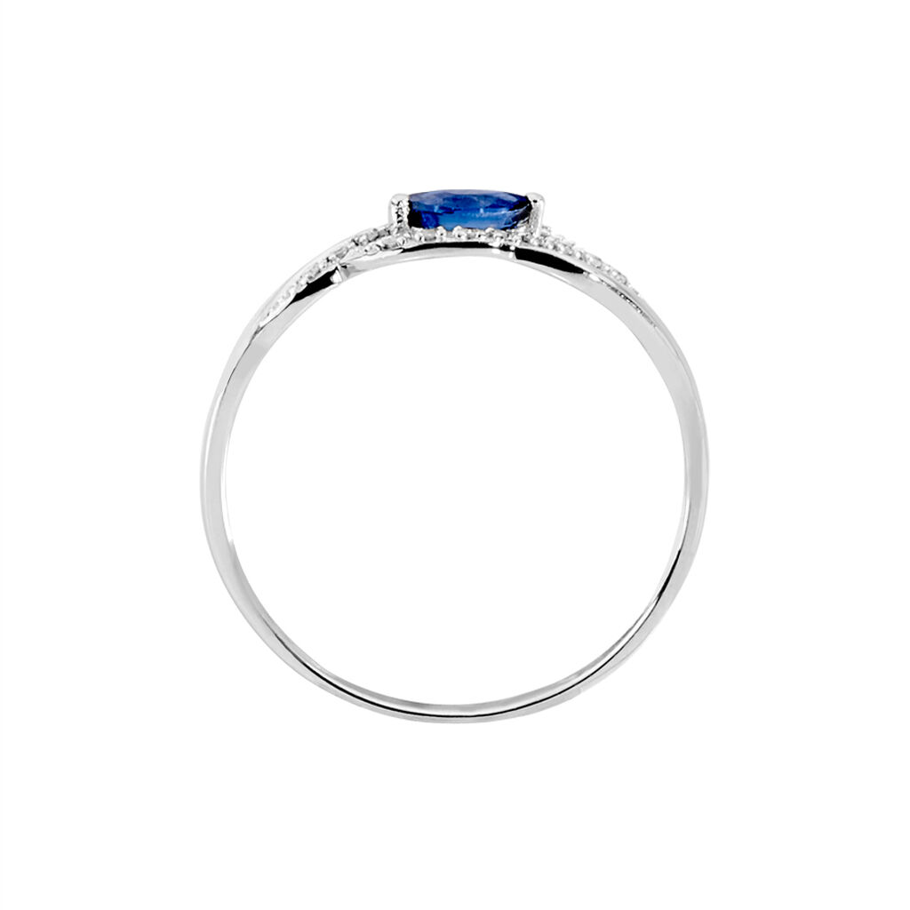 Bague Syriana Or Blanc Saphir Et Diamant - Bagues solitaires Femme | Histoire d’Or