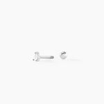 Piercing D'oreille Lourdes Argent Blanc Oxyde De Zirconium - Boucles d'oreilles fantaisie Famille | Histoire d&rsquo;Or