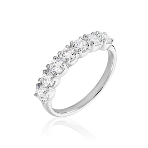 Demi-alliance Eloisa Or Blanc Diamants Synth&eacute;tique - Bijoux Femme | Histoire d&rsquo;Or