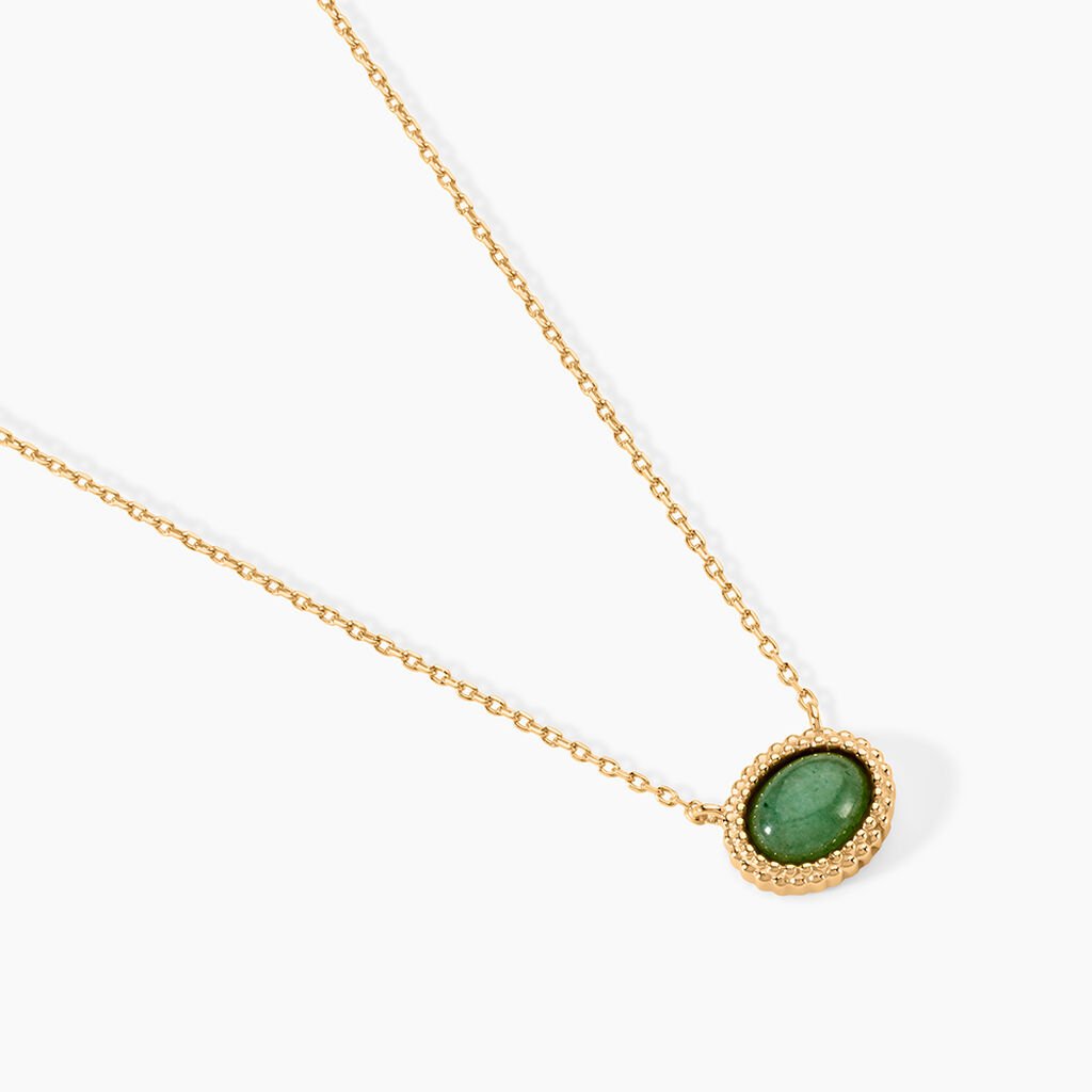 Collier Memory Plaqu&eacute; Or Jaune Aventurine - Colliers Femme | Histoire d&rsquo;Or