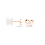 Boucles D'oreilles Puces Eleanor Fleur Or Rose Oxyde De Zirconium - Clous d'oreilles Femme | Histoire d&rsquo;Or