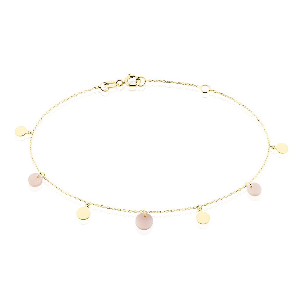 Bracelet Pampilles Colorées Or Jaune Nacre