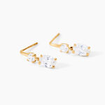 Boucles D'oreilles Pendantes Gulbeyaz Or Jaune Oxyde De Zirconium - Boucles d'oreilles pendantes Femme | Histoire d&rsquo;Or