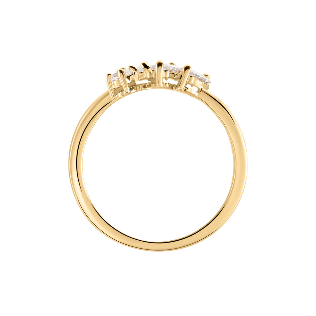 Bague Jardins D'hiver Plaqué Or Jaune Oxyde De Zirconium - Bagues avec pierre Femme | Histoire d’Or
