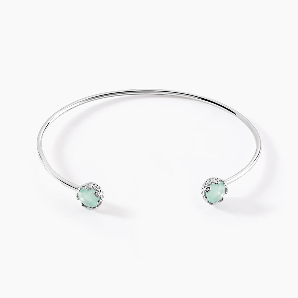Bracelet Jonc Allyn Argent Blanc Verre - Nouveautés Femme | Histoire d’Or