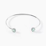Bracelet Jonc Allyn Argent Blanc Verre - Bracelets joncs Femme | Histoire d&rsquo;Or