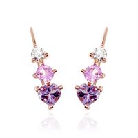 Boucles D'oreilles Lauressa Or Rose Amethyste Violet Oxyde