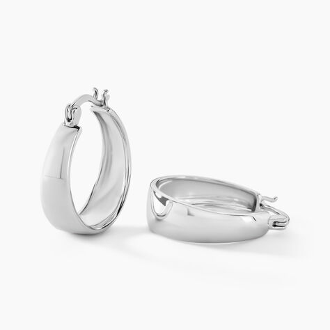Créoles Suliac Argent Blanc - Boucles d'oreilles créoles Femme | Histoire d’Or