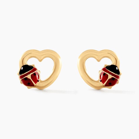 Boucles D'oreilles Puces Or Jaune Syringa Smalto - Clous d'oreilles Enfant | Histoire d’Or