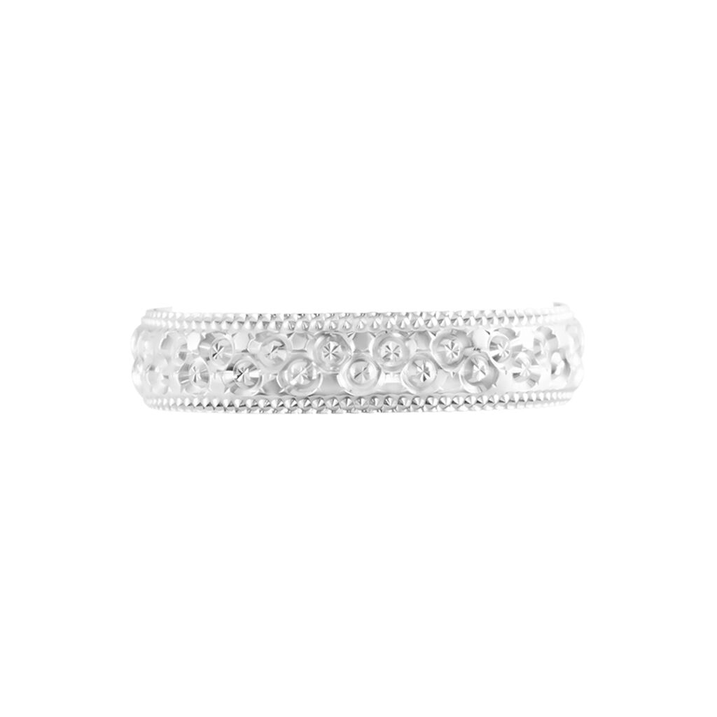 Alliance Fantaisie Ruban Bombé Or Blanc - Alliances Unisex | Histoire d’Or