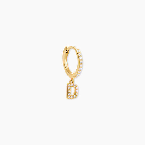 Cr&eacute;ole Unitaire L&eacute;ria Or Jaune Oxydes De Zirconium - Boucles d'oreilles empierr&eacute;es Femme | Histoire d&rsquo;Or