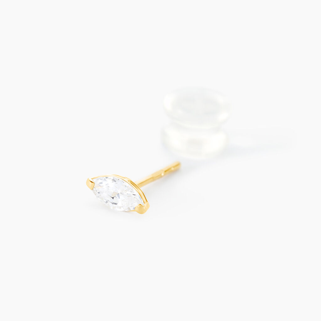 Boucles D'oreilles Puces Muflier Or Jaune Oxyde - Clous d'oreilles Femme | Histoire d’Or