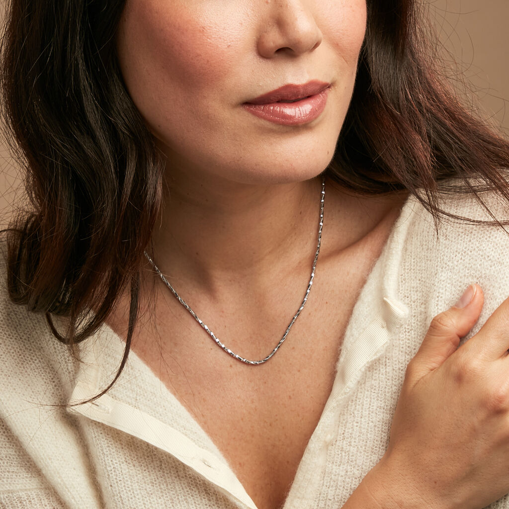 Chaîne Azul Argent Blanc - Chaines Femme | Histoire d’Or