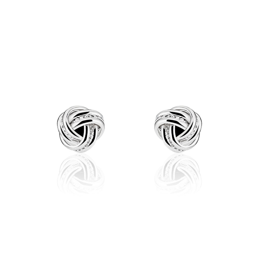 Boucles D'oreilles Puces Iloa Argent Blanc - Boucles d'oreilles fantaisie Femme | Histoire d’Or