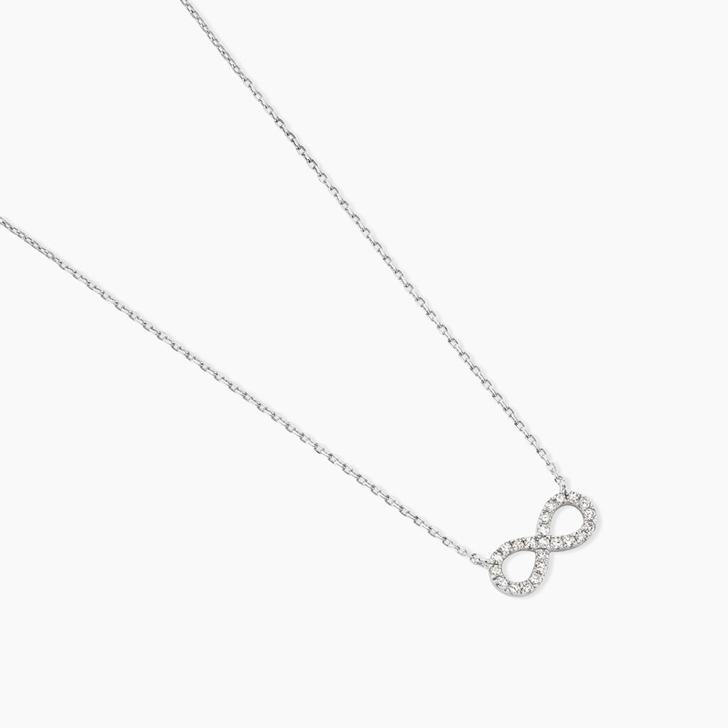 Collier Infini Empierre Or Blanc Diamant - F&ecirc;te des m&egrave;res Femme | Histoire d&rsquo;Or