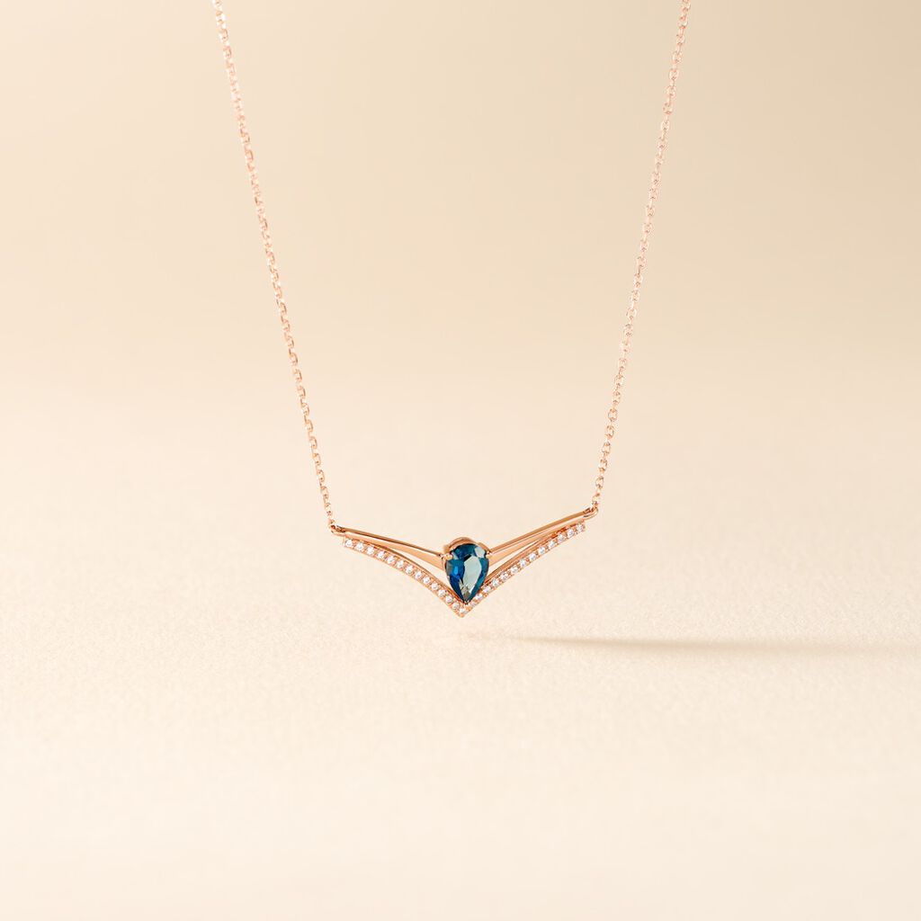 Collier Or Rose Gaelle Topaze Oxydes De Zirconium - Colliers Femme | Histoire d’Or