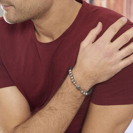 Bracelet Acier Lysane Boules Lisses Noires - Bracelets fantaisie Homme | Histoire d’Or