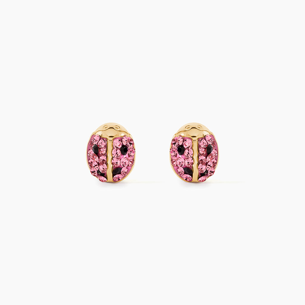 Boucles D'Oreilles Puces Dima Or Jaune Cristal - Clous d'oreilles Enfant | Histoire d&rsquo;Or