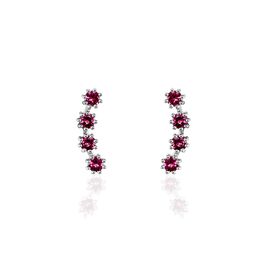 Boucles D'oreilles Puces Karrie Argent Blanc Oxyde De Zirconium - Boucles d'oreilles fantaisie Femme | Histoire d’Or