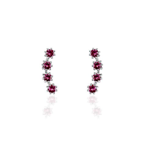 Boucles d'oreilles pendantes Couleur Pierre Rouge • Histoire d'Or