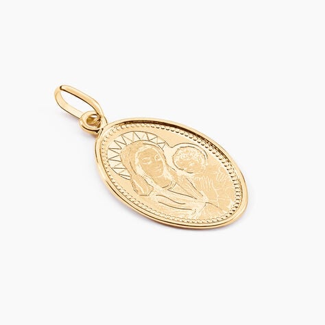 Pendentif Or Jaune Vierge A L'enfant - Pendentifs Bapt&ecirc;me Famille | Histoire d&rsquo;Or