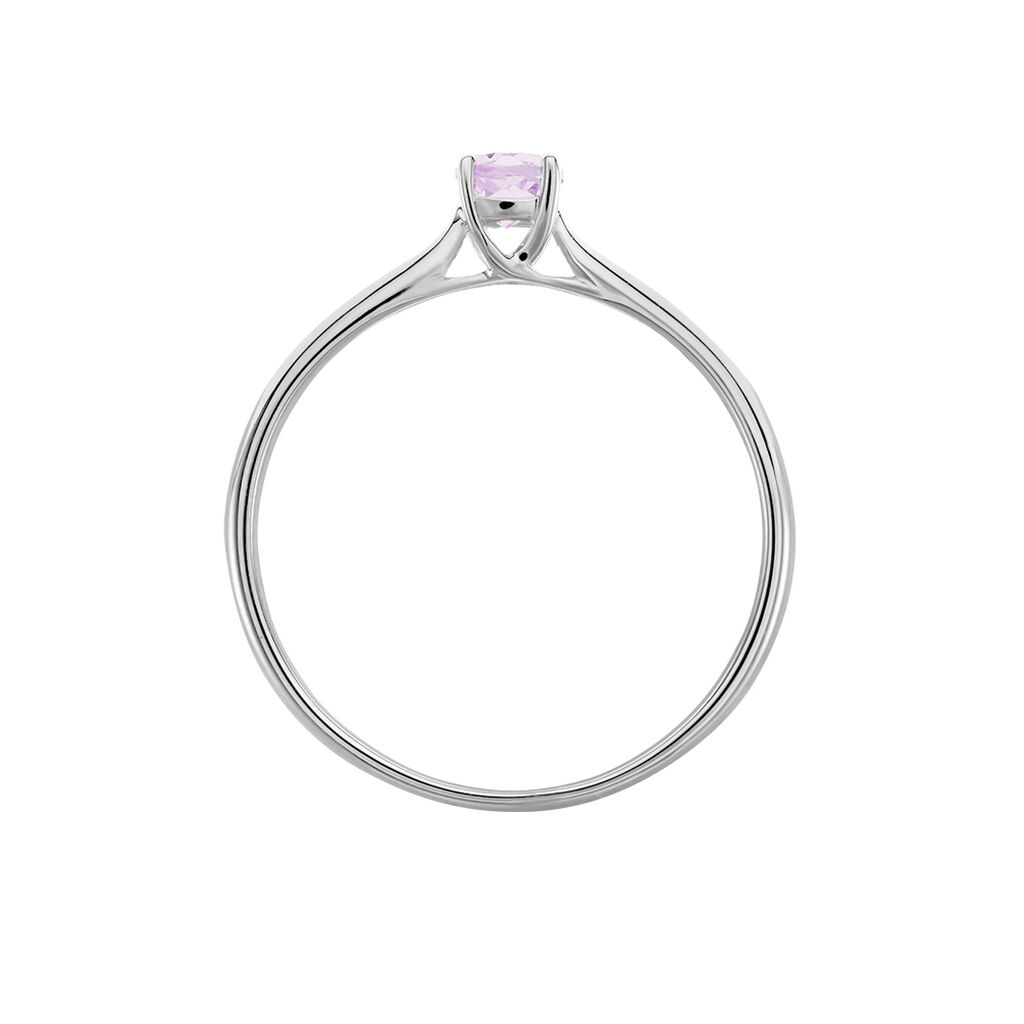 Bague Solitaire Fiona Or Blanc Amethyste - Bagues solitaires Femme | Histoire d’Or