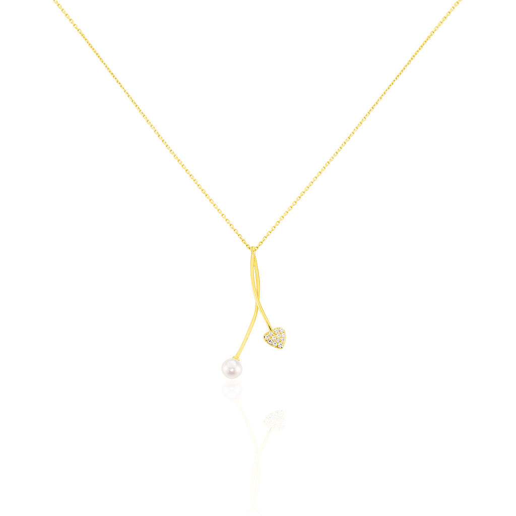 Collier Lucija Or Jaune Perle De Culture Et Oxyde De Zirconium - Colliers Femme | Histoire d’Or