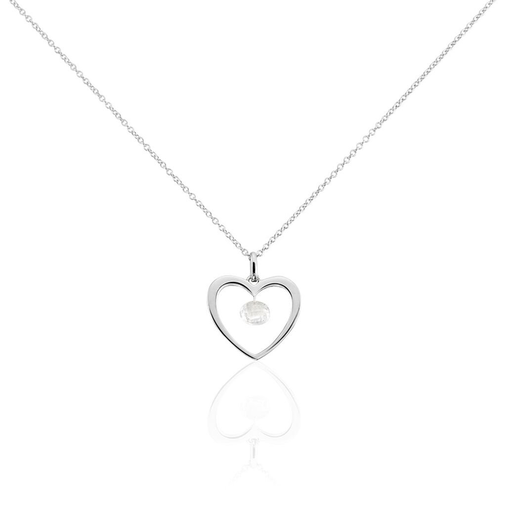 Collier Argent Blanc Armo Oxydes De Zirconium