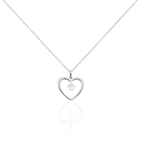 Collier Argent Blanc Armo Oxydes De Zirconium - Colliers Coeur Femme | Histoire d’Or