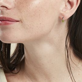 Boucles D'oreilles Puces Or Blanc Clothilde Péridot - Clous d'oreilles Femme | Histoire d’Or