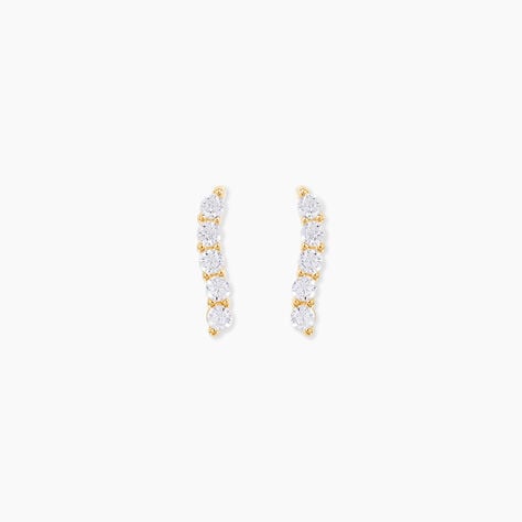 Boucles D'oreilles Pendantes Dahina Or Jaune Oxyde De Zirconium - Boucles d'oreilles pendantes Femme | Histoire d’Or