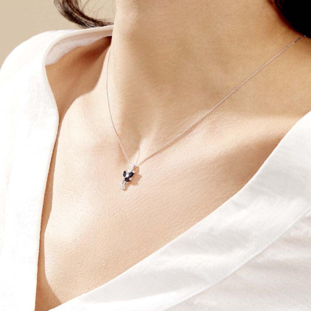 Collier Angie Or Blanc Saphir Diamant - Colliers Femme | Histoire d’Or