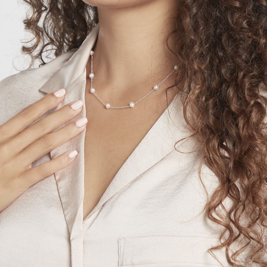 Collier Tanis Argent Perle De Culture - Colliers fantaisie Femme | Histoire d’Or