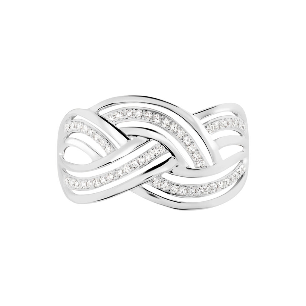 Bague Leopoldine Or Blanc Diamant - Bagues avec pierre Femme | Histoire d’Or