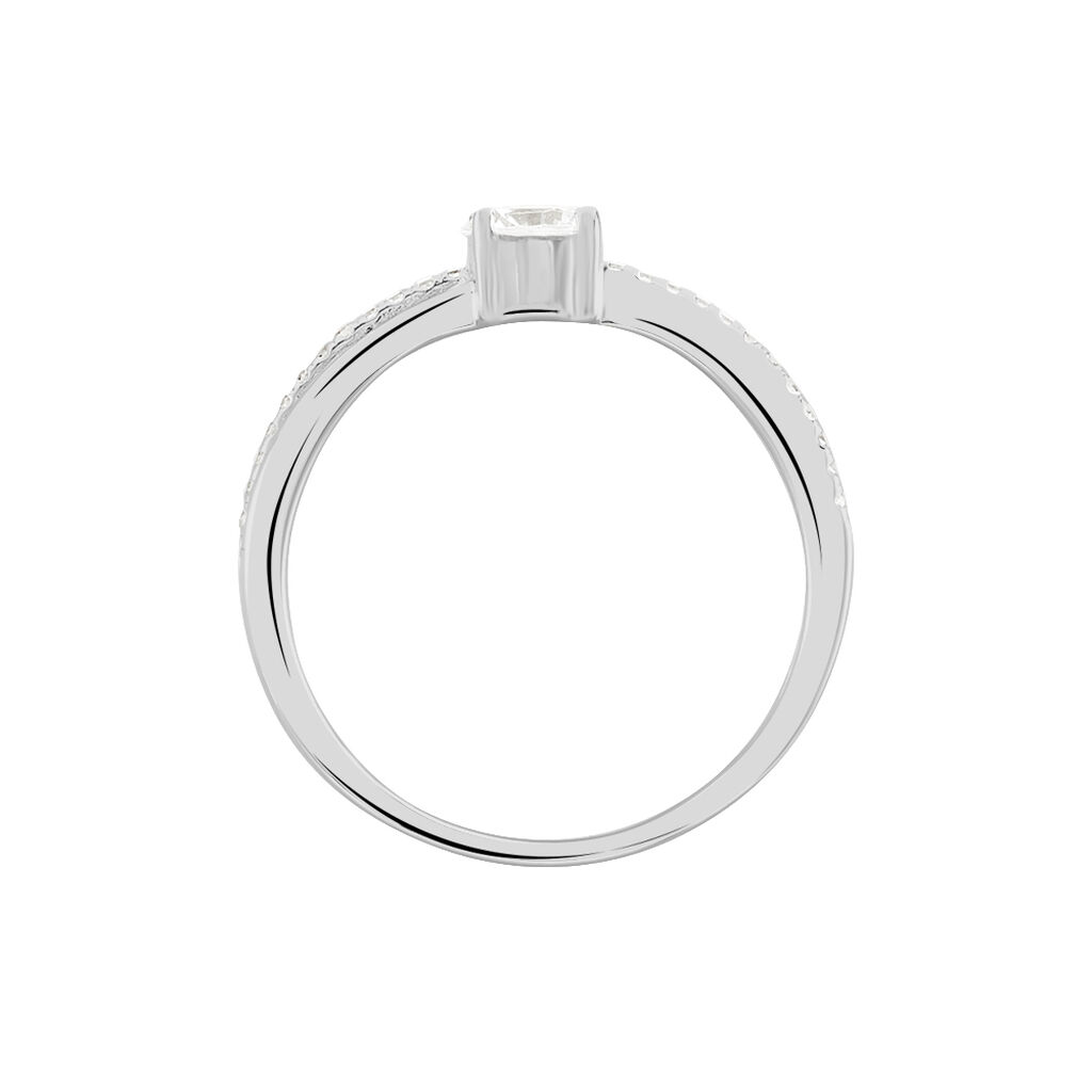 Bague Solitaire Sade Argent Blanc Oxyde De Zirconium - Bagues solitaires Femme | Histoire d&rsquo;Or