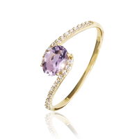 Bague Loriane Or Jaune Amethyste Et Oxyde De Zirconium