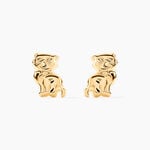 Boucles D'oreilles Puces Florenta Chat Or Jaune - Clous d'oreilles Enfant | Histoire d&rsquo;Or
