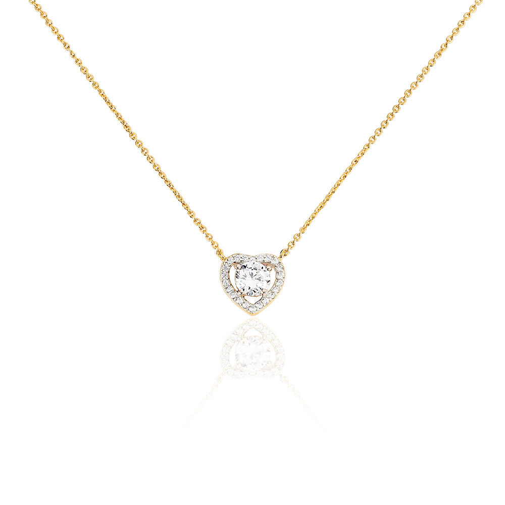 Collier femme coeur or Sale