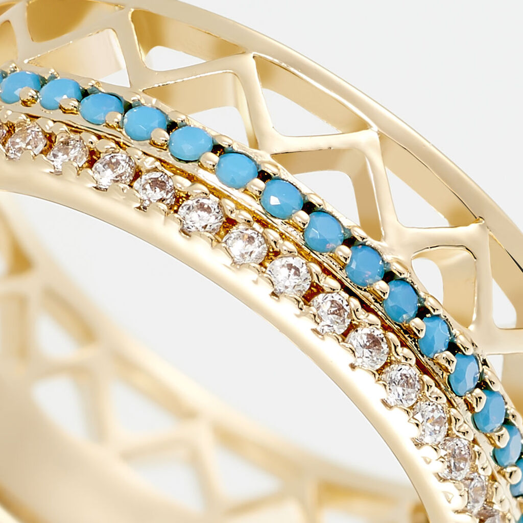 Bague Zoila Plaqu&eacute; Or Jaune Oxyde De Zirconium - Bagues avec pierre Femme | Histoire d&rsquo;Or