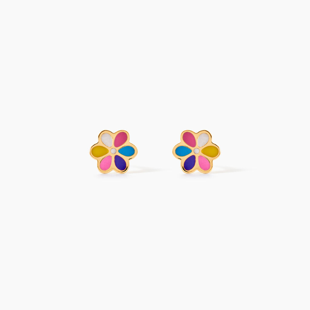 Boucles D'Oreilles Puces Theia Or Jaune - Clous d'oreilles Enfant | Histoire d&rsquo;Or