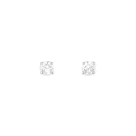 Boucles D'oreilles Puces Clavie Or Blanc Diamant - Clous d'oreilles Femme | Histoire d’Or